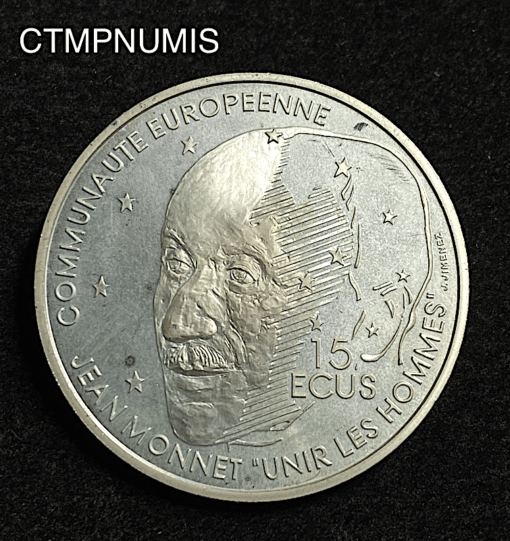 ,MONNAIE,100,FRANCS,ARGENT,JEAN,MONNET,1992,