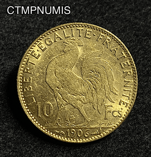 ,MONNAIE,10,FRANCS,OR,COQ,1906,
