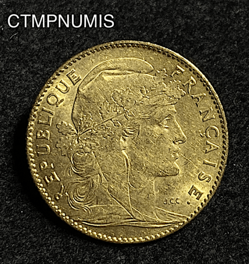 ,MONNAIE,10,FRANCS,OR,COQ,1906,