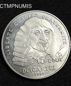 ,MONNAIE,100,FRANCS,DESCARTES,15,ECUS,1991,