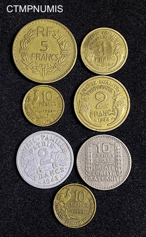 ,LOT,MONNAIE,FRANCAISE,5,EXEMPLAIRES,RARE,