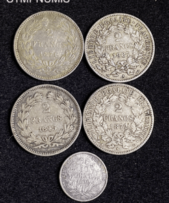 ,MONNAIE,FRANCAISE,LOT,ARGENT,5,EXEMPLAIRES,RARE,