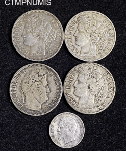 ,MONNAIE,FRANCAISE,LOT,ARGENT,5,EXEMPLAIRES,RARE,