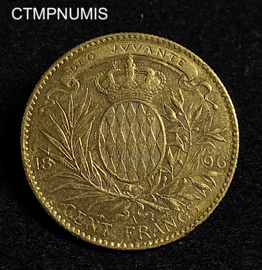 ,MONNAIE,100,FRANCS,OR,MONACO,1896,