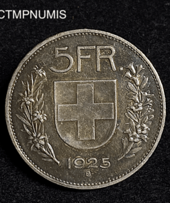 ,MONNAIE,SUISSE,5,FRANCS,ARGENT,1925,BERNE,