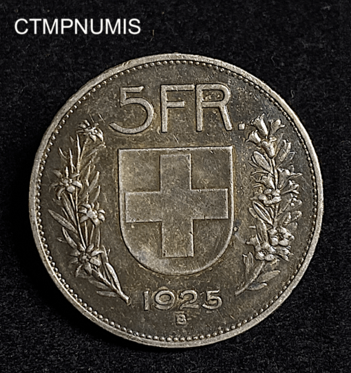,MONNAIE,SUISSE,5,FRANCS,ARGENT,1925,BERNE,