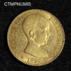 ,MONNAIE,20,PESETAS,OR,ESPAGNE,1890,