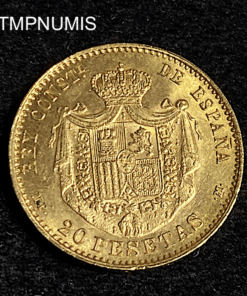 ,MONNAIE,20,PESETAS,OR,ESPAGNE,1890,