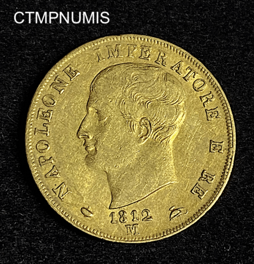 ,MONNAIE,ITALIE,40,LIRE,OR,NAPOLEON,1812,MILAN,