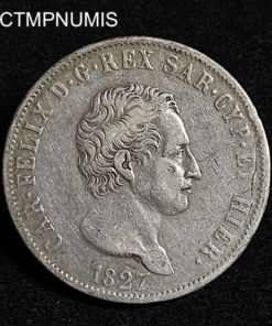 ,MONNAIE,5,LIRE,ARGENT,ITALIE,1827,GENES,