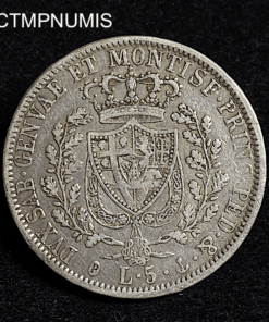 ,MONNAIE,5,LIRE,ARGENT,ITALIE,1827,GENES,