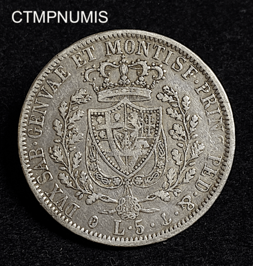 ,MONNAIE,5,LIRE,ARGENT,ITALIE,1827,GENES,
