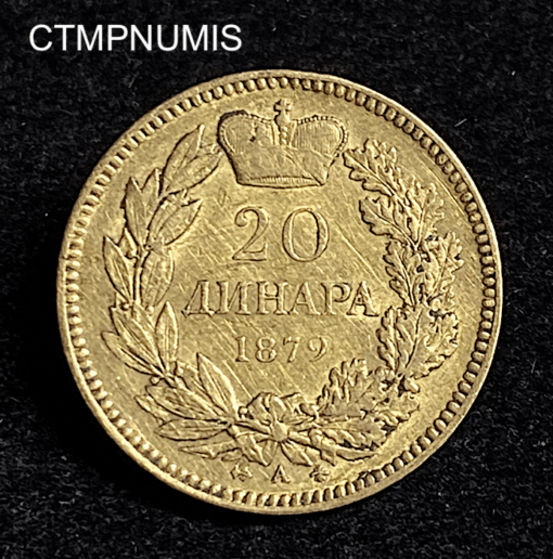 ,MONNAIE,SERBIE,20,DINARA,OR,1879,