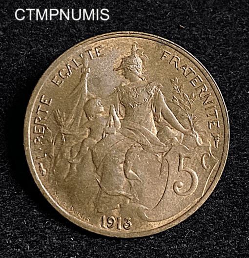 ,MONNAIE,5,CENTIMES,DUPUIS,1913,SUP,