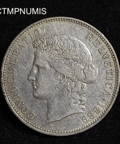 ,MONNAIE,SUISSE,5,FRANCS,ARGENT,1889,B,BERNE,