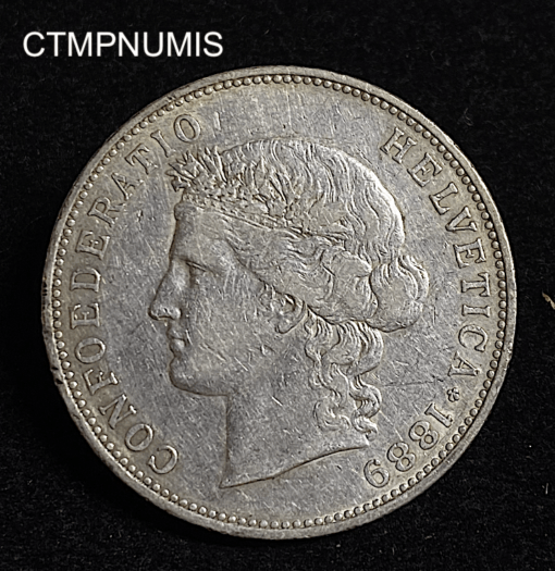 ,MONNAIE,SUISSE,5,FRANCS,ARGENT,1889,B,BERNE,