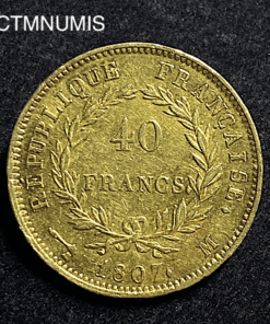 ,MONNAIE,40,FRANCS,OR,NAPOLEON,1807,M,TOULOUSE,
