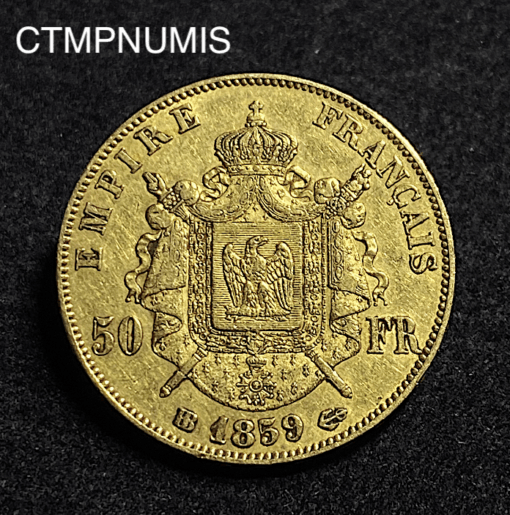 ,MONNAIE,50,FRANCS,OR,NAPOLEON,1859,BB,STRASBOURG,