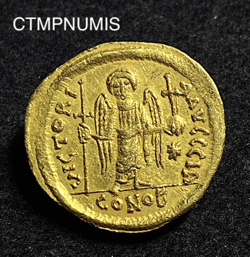 ,MONNAIE,CONSTANTINOPLE,SOLIDUS,JUSTINIEN,OR,