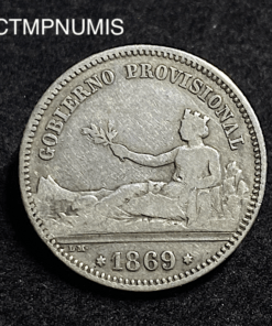 ,MONNAIE,ESPAGNE,1,PESETA,ARGENT,1869,