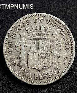 ,MONNAIE,ESPAGNE,1,PESETA,ARGENT,1869,
