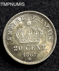 ,MONNAIE,20,CENTIMES,NAPOLEON,1867,STRASBOURG,