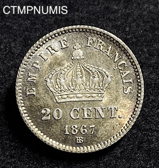 ,MONNAIE,20,CENTIMES,NAPOLEON,1867,STRASBOURG,