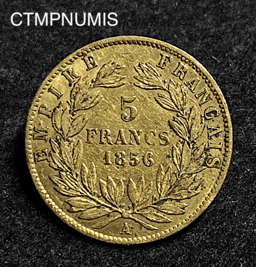 ,MONNAIE,5,FRANCS,OR,NAPOLEON,1856,