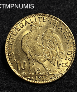 ,MONNAIE,10,FRANCS,OR,COQ,1912,