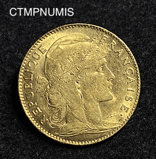 ,MONNAIE,10,FRANCS,OR,COQ,1912,