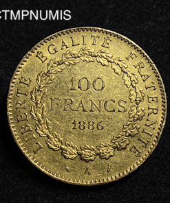 ,MONNAIE,100,FRANCS,OR,GENIE,1886,A,PARIS,