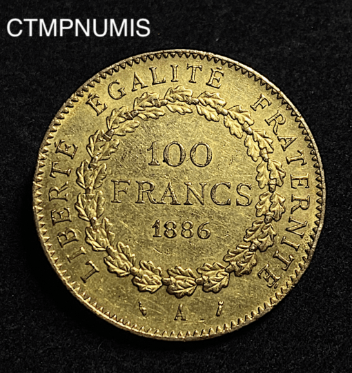 ,MONNAIE,100,FRANCS,OR,GENIE,1886,A,PARIS,