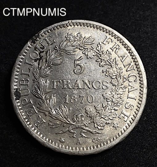 ,MONNAIE,5,FRANCS,ARGENT,HERCULE,1870,