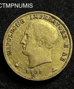 ,MONNAIE,ITALIE,20,LIRE,OR,NAPOLEON,1808,MILAN,
