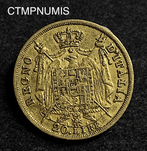 ,MONNAIE,ITALIE,20,LIRE,OR,NAPOLEON,1808,MILAN,