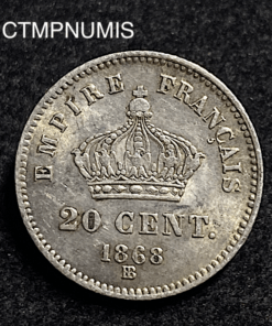 ,MONNAIE,20,CENTIMES,NAPOLEON,1868,BB,STRASBOURG,