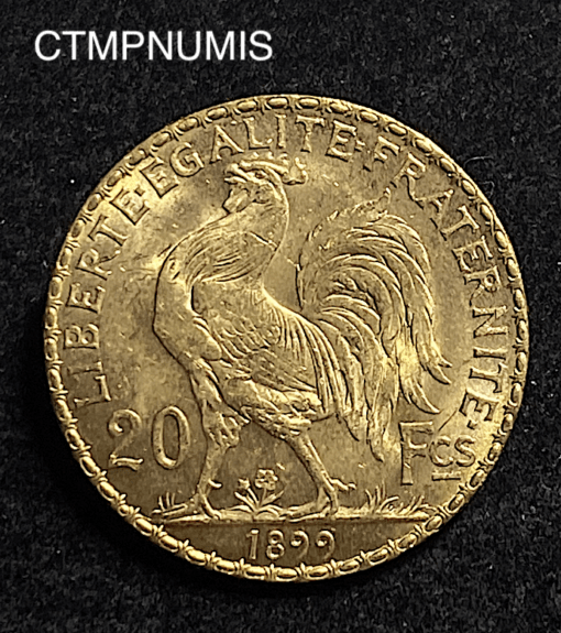 ,MONNAIE,20,FRANCS,OR,COQ,1899,SUP,