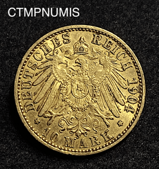 ,MONNAIE,ALLEMAGNE,PRUSSE,10,MARK,OR,1904,