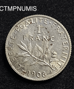 ,MONNAIE,1,FRANC,ARGENT,SEMEUSE,1908,