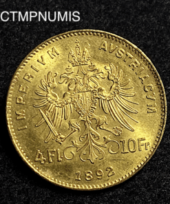 ,MONNAIE,AUTRICHE,4,FLORIN,10,FRANCS,OR,1892,