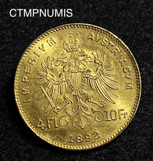 ,MONNAIE,AUTRICHE,4,FLORIN,10,FRANCS,OR,1892,