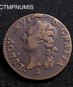 ,MONNAIE,LOUIS,XVI,1/2,SOL,1791,LA,ROCHELLE,
