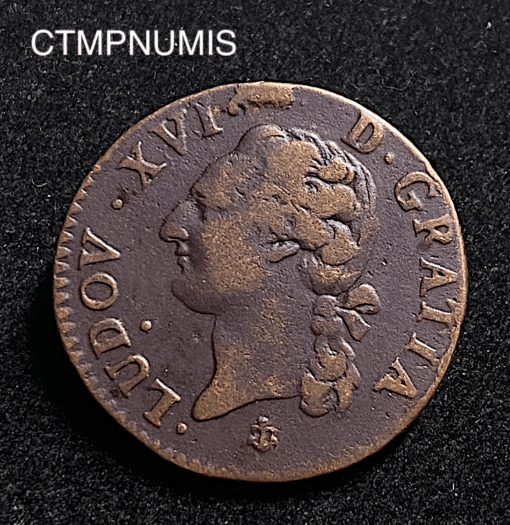 ,MONNAIE,LOUIS,XVI,1/2,SOL,1791,LA,ROCHELLE,