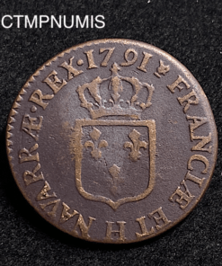 ,MONNAIE,LOUIS,XVI,1/2,SOL,1791,LA,ROCHELLE,