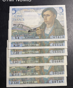 ,BILLET,5,FRANCS,BERGER,NEUFS,LOT,