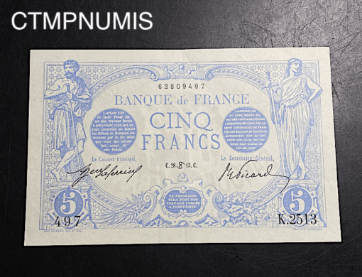 ,BILLET,5,FRANCS,BLEU,28,JUIN,1913,CANCER,NEUF,