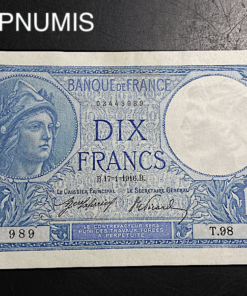 ,BILLET,MINERVE,1916,NEUF,10,FRANCS,
