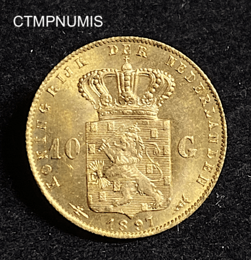 ,MONNAIE,PAYS,BAS,10,GULDEN,OR,1897,