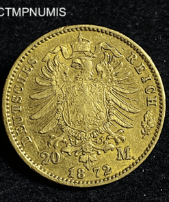 ,MONNAIE,ALLEMAGNE,HESSEN,20,MARK,OR,1872,