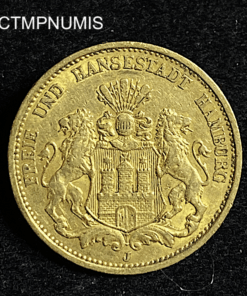 ,MONNAIE,ALLEMAGNE,HAMBOURG,20,MARK,OR,1876,